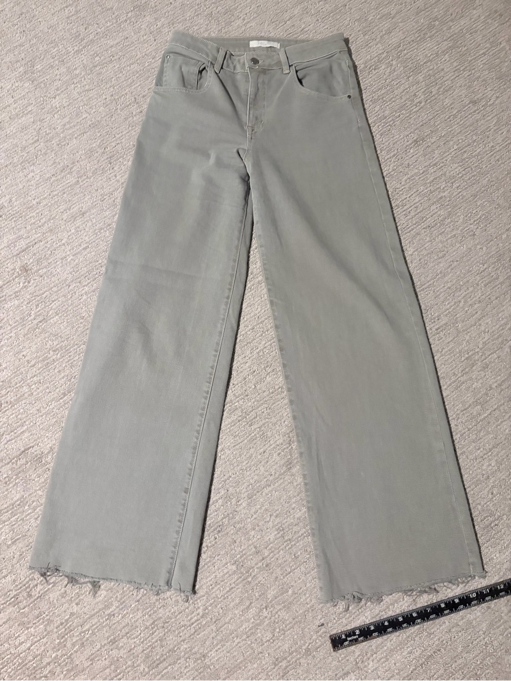 Anthropologie Fidelity Denim Women’s Light Sage Green High-Rise, Wide-leg Jeans